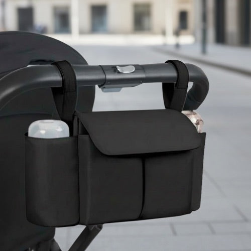 sac à poussette noir installation sur poussette