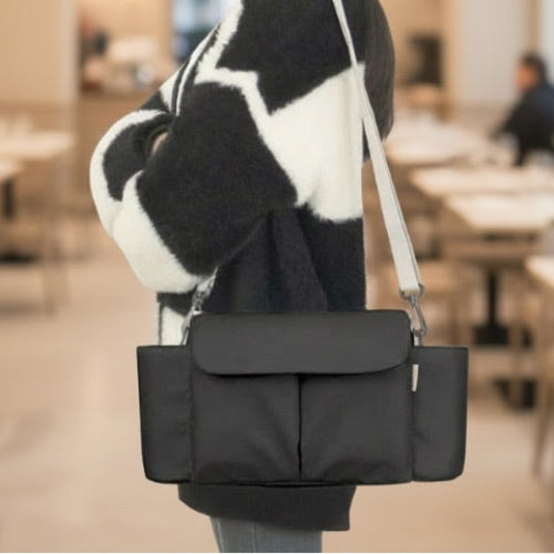 sac à poussette noir multifonction bandouillère