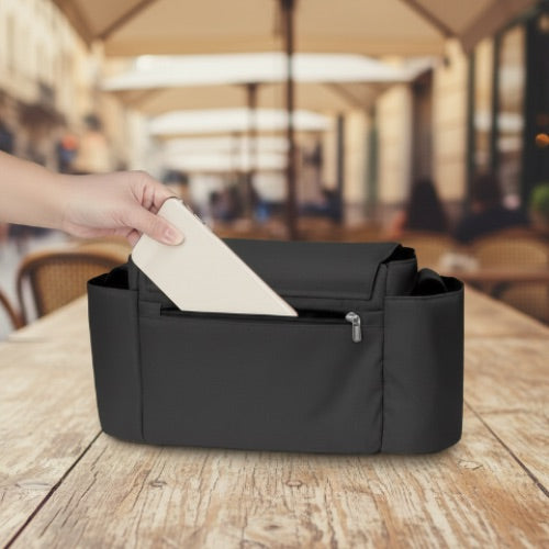 sac à poussette pochette arrière noir