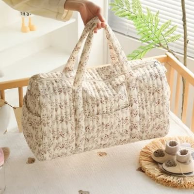 Sac langer portable beige