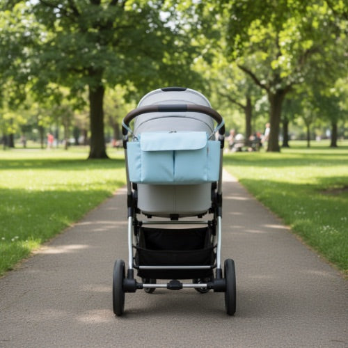 sac poussette bleu pratique