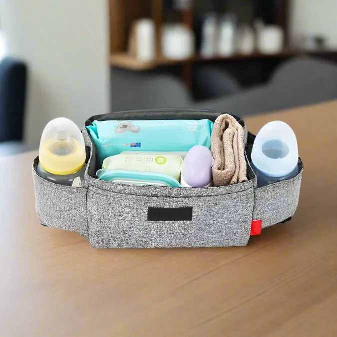 sac-poussette-bouteille-biberon-gris-spacieux-lingettes