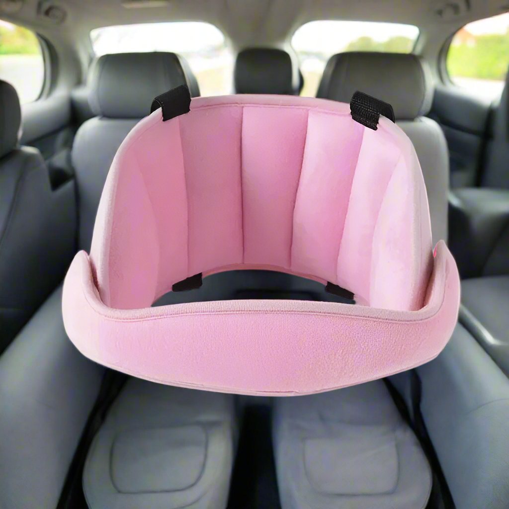 support-tete-bebe-voiture-rose