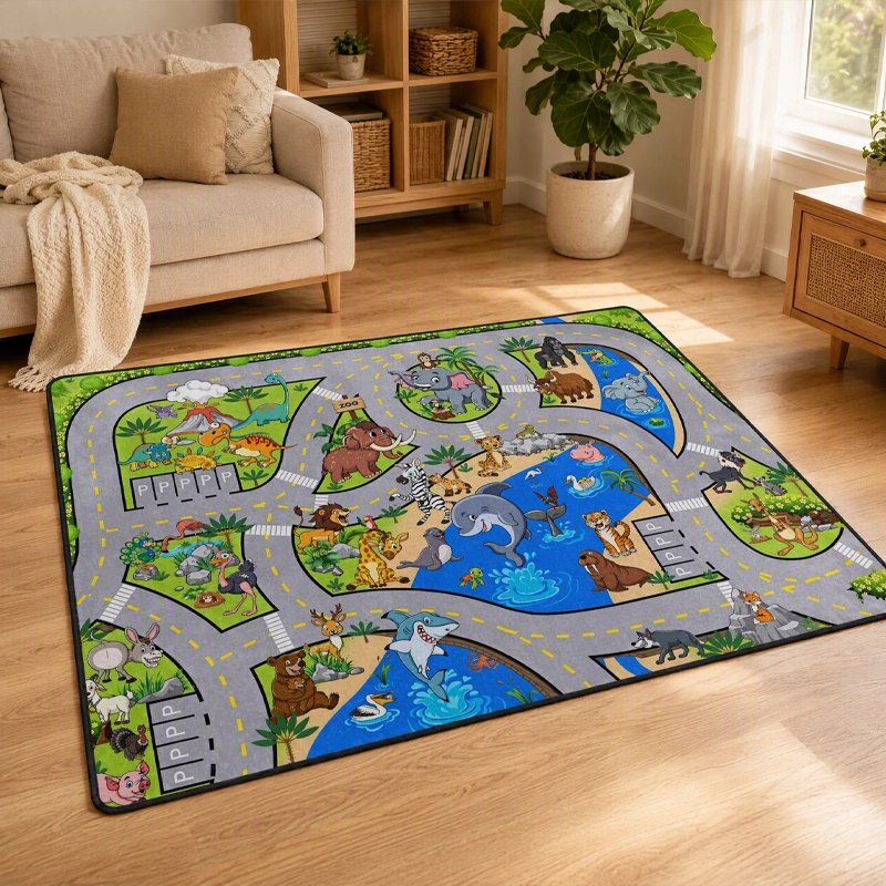 Tapis circuit voiture amusante