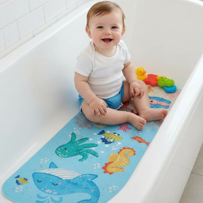 Tapis de bain bebe coloré 