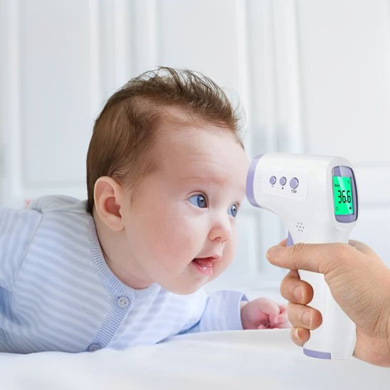 Thermomètre frontal ergonomique